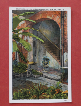 Postcard PC New Orleans Louisiana 1910-1920 Governor Claiborne Home Courtyard USA US United States